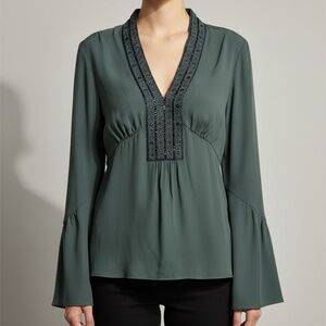 Green Magaschoni Blouse with sequin accents